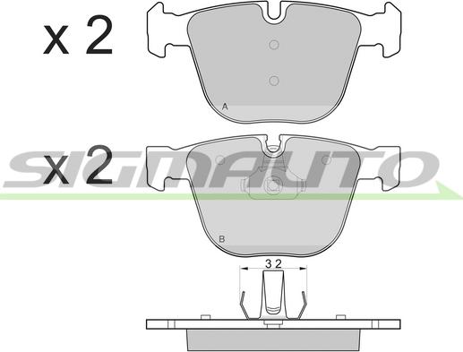 SIGMAUTO SPB115 - Kit de plaquettes de frein, frein à disque cwaw.fr