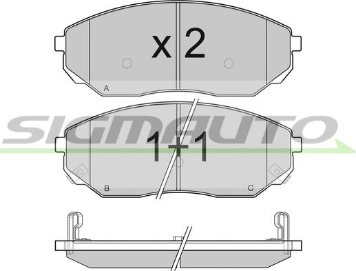 SIGMAUTO SPB116 - Kit de plaquettes de frein, frein à disque cwaw.fr