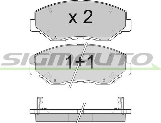 SIGMAUTO SPB117 - Kit de plaquettes de frein, frein à disque cwaw.fr