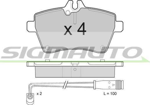 SIGMAUTO SPB189 - Kit de plaquettes de frein, frein à disque cwaw.fr