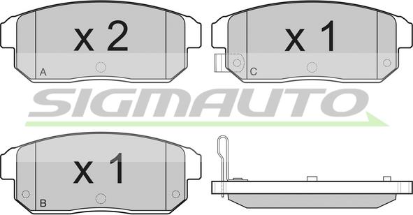 SIGMAUTO SPB184 - Kit de plaquettes de frein, frein à disque cwaw.fr