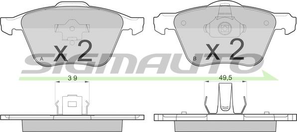 SIGMAUTO SPB187 - Kit de plaquettes de frein, frein à disque cwaw.fr