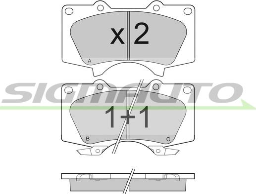 SIGMAUTO SPB139 - Kit de plaquettes de frein, frein à disque cwaw.fr