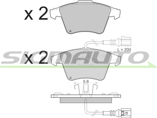 SIGMAUTO SPB134 - Kit de plaquettes de frein, frein à disque cwaw.fr