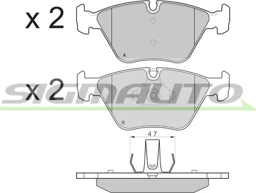 SIGMAUTO SPB135 - Kit de plaquettes de frein, frein à disque cwaw.fr