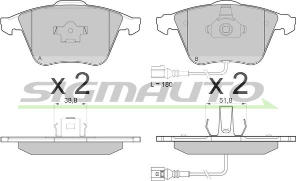 SIGMAUTO SPB136 - Kit de plaquettes de frein, frein à disque cwaw.fr