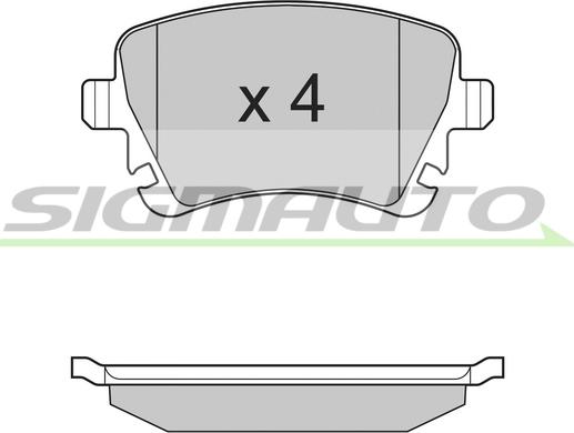 SIGMAUTO SPB130 - Kit de plaquettes de frein, frein à disque cwaw.fr