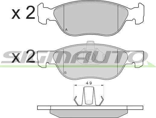 SIGMAUTO SPB131 - Kit de plaquettes de frein, frein à disque cwaw.fr