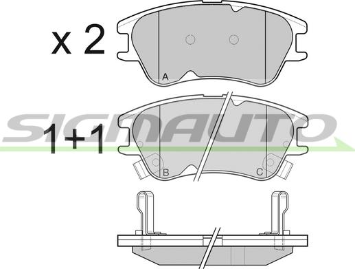 SIGMAUTO SPB138 - Kit de plaquettes de frein, frein à disque cwaw.fr