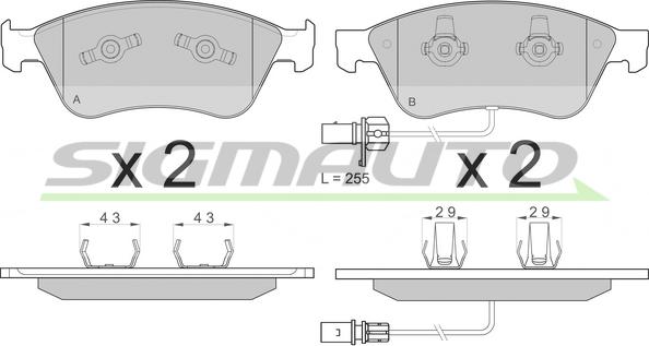 SIGMAUTO SPB137 - Kit de plaquettes de frein, frein à disque cwaw.fr