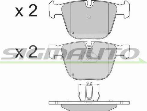 SIGMAUTO SPB129 - Kit de plaquettes de frein, frein à disque cwaw.fr