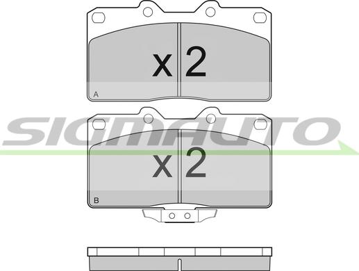 SIGMAUTO SPB128 - Kit de plaquettes de frein, frein à disque cwaw.fr