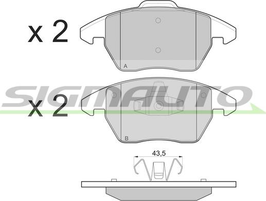 SIGMAUTO SPB174 - Kit de plaquettes de frein, frein à disque cwaw.fr