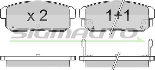 SIGMAUTO SPB171 - Kit de plaquettes de frein, frein à disque cwaw.fr