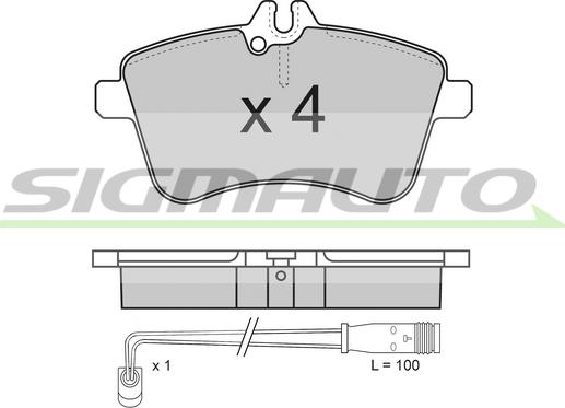 SIGMAUTO SPB172 - Kit de plaquettes de frein, frein à disque cwaw.fr