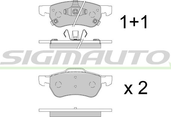 SIGMAUTO SPB894 - Kit de plaquettes de frein, frein à disque cwaw.fr