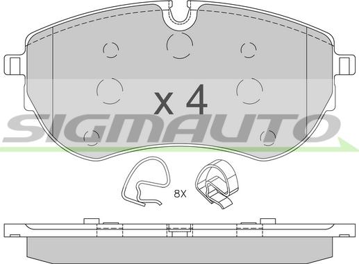 SIGMAUTO SPB849 - Kit de plaquettes de frein, frein à disque cwaw.fr