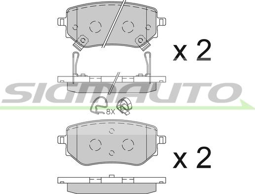 SIGMAUTO SPB843 - Kit de plaquettes de frein, frein à disque cwaw.fr