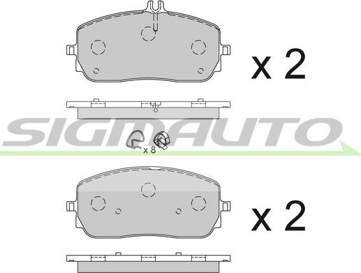 SIGMAUTO SPB854 - Kit de plaquettes de frein, frein à disque cwaw.fr