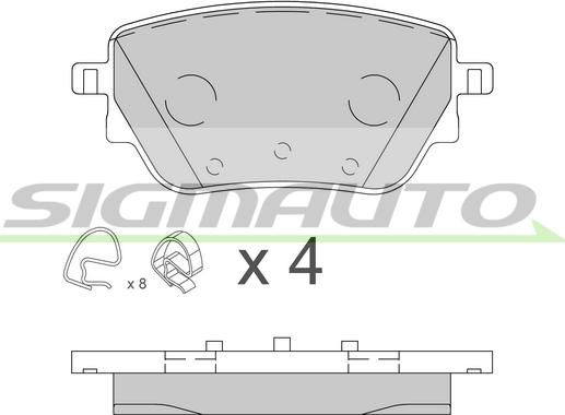 SIGMAUTO SPB855 - Kit de plaquettes de frein, frein à disque cwaw.fr