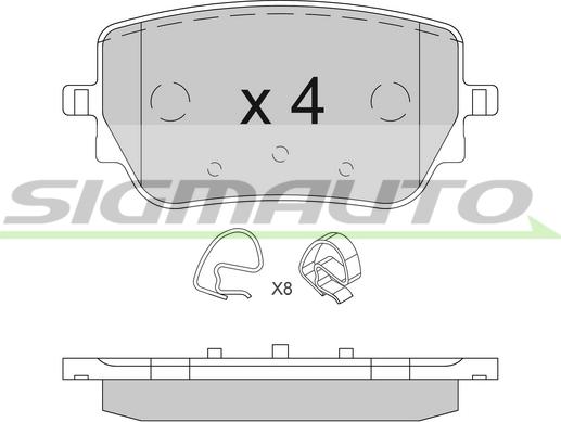 SIGMAUTO SPB850 - Kit de plaquettes de frein, frein à disque cwaw.fr