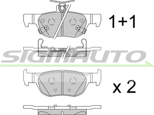 SIGMAUTO SPB862 - Kit de plaquettes de frein, frein à disque cwaw.fr