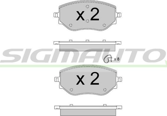 SIGMAUTO SPB889 - Kit de plaquettes de frein, frein à disque cwaw.fr