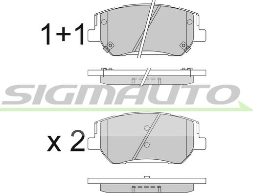 SIGMAUTO SPB830 - Kit de plaquettes de frein, frein à disque cwaw.fr