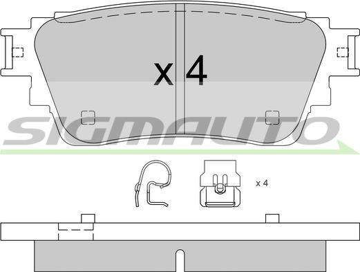 SIGMAUTO SPB826 - Kit de plaquettes de frein, frein à disque cwaw.fr