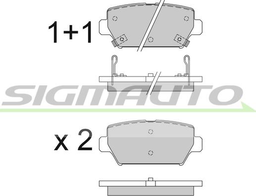 SIGMAUTO SPB827 - Kit de plaquettes de frein, frein à disque cwaw.fr