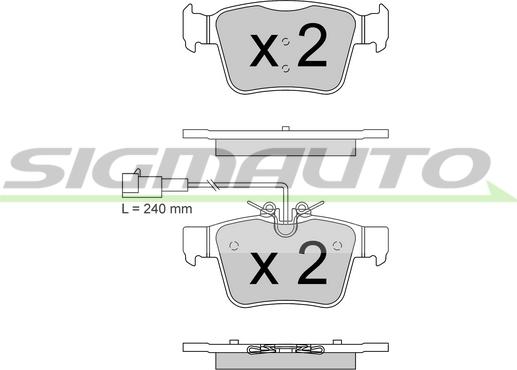 SIGMAUTO SPB870 - Kit de plaquettes de frein, frein à disque cwaw.fr