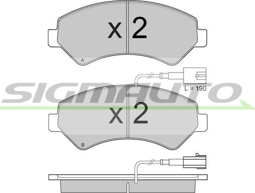 SIGMAUTO SPB871 - Kit de plaquettes de frein, frein à disque cwaw.fr