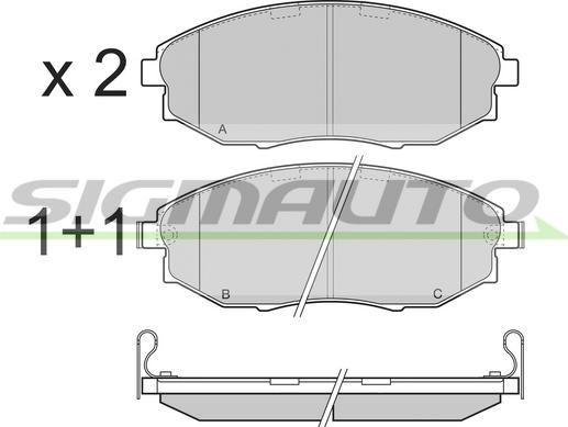 SIGMAUTO SPB399 - Kit de plaquettes de frein, frein à disque cwaw.fr