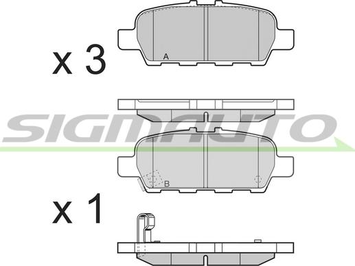 SIGMAUTO SPB395 - Kit de plaquettes de frein, frein à disque cwaw.fr