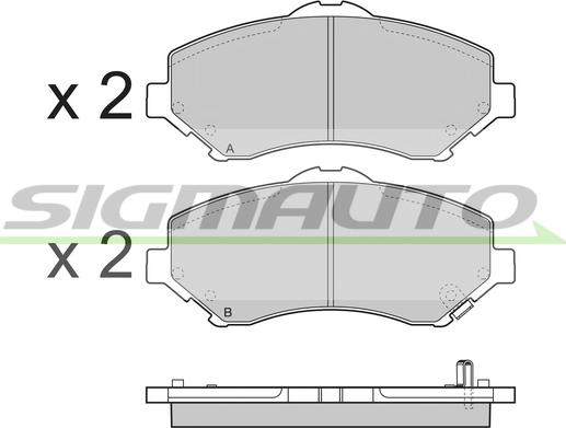 SIGMAUTO SPB396 - Kit de plaquettes de frein, frein à disque cwaw.fr