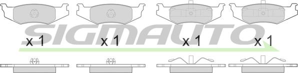 SIGMAUTO SPB390 - Kit de plaquettes de frein, frein à disque cwaw.fr