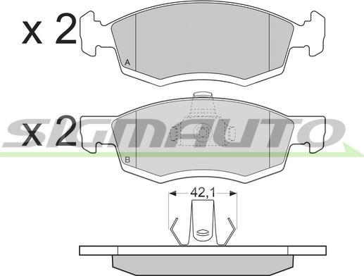 SIGMAUTO SPB391 - Kit de plaquettes de frein, frein à disque cwaw.fr