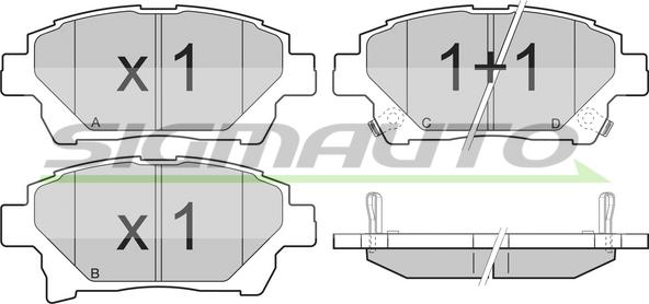 SIGMAUTO SPB393 - Kit de plaquettes de frein, frein à disque cwaw.fr