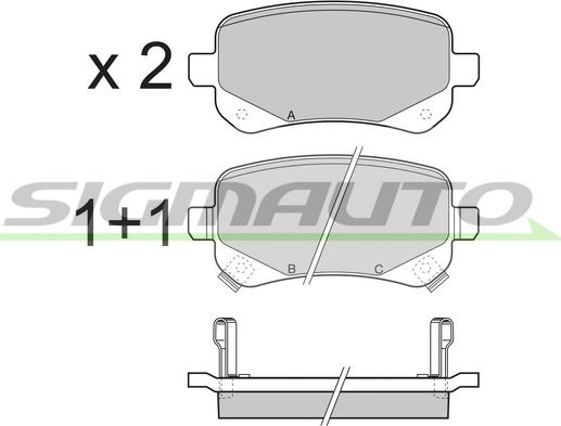 SIGMAUTO SPB397 - Kit de plaquettes de frein, frein à disque cwaw.fr