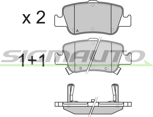 SIGMAUTO SPB341 - Kit de plaquettes de frein, frein à disque cwaw.fr