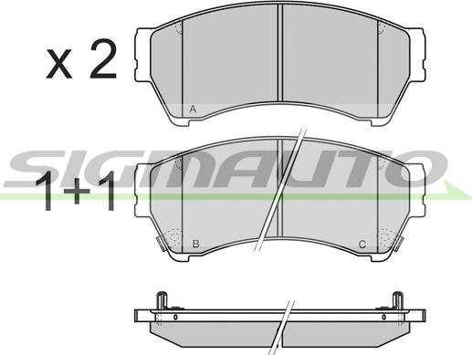 SIGMAUTO SPB343 - Kit de plaquettes de frein, frein à disque cwaw.fr