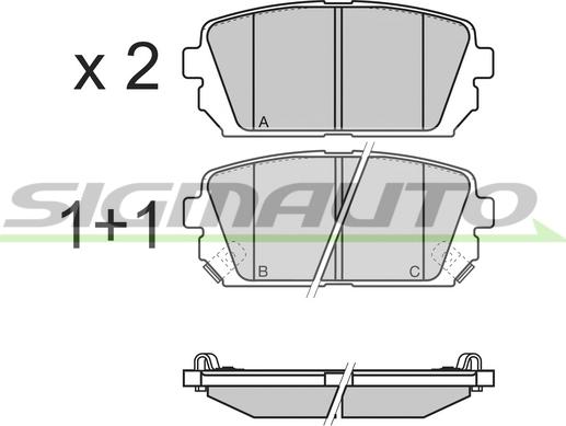 SIGMAUTO SPB359 - Kit de plaquettes de frein, frein à disque cwaw.fr