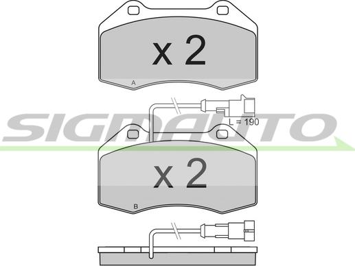 SIGMAUTO SPB354 - Kit de plaquettes de frein, frein à disque cwaw.fr