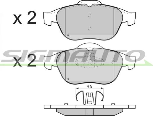 SIGMAUTO SPB356 - Kit de plaquettes de frein, frein à disque cwaw.fr