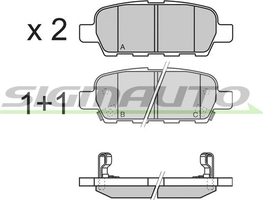 SIGMAUTO SPB351 - Kit de plaquettes de frein, frein à disque cwaw.fr