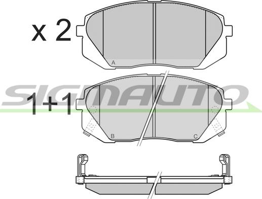 SIGMAUTO SPB358 - Kit de plaquettes de frein, frein à disque cwaw.fr