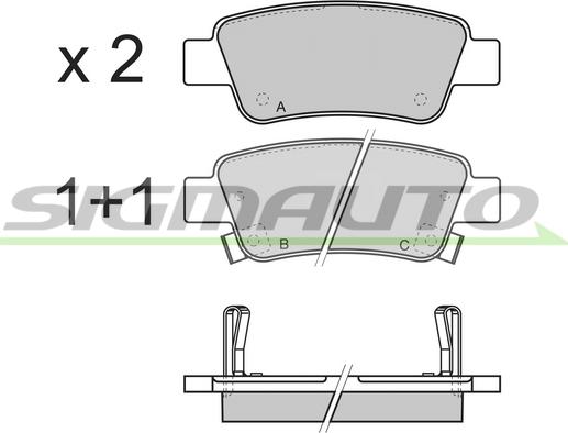 SIGMAUTO SPB353 - Kit de plaquettes de frein, frein à disque cwaw.fr