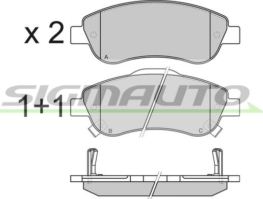 SIGMAUTO SPB352 - Kit de plaquettes de frein, frein à disque cwaw.fr