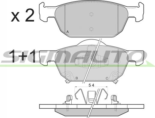 SIGMAUTO SPB369 - Kit de plaquettes de frein, frein à disque cwaw.fr