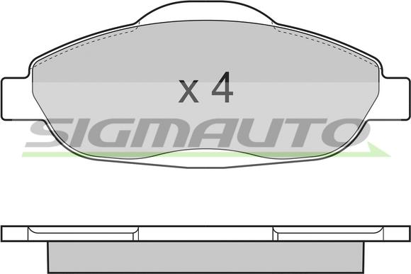 SIGMAUTO SPB364 - Kit de plaquettes de frein, frein à disque cwaw.fr